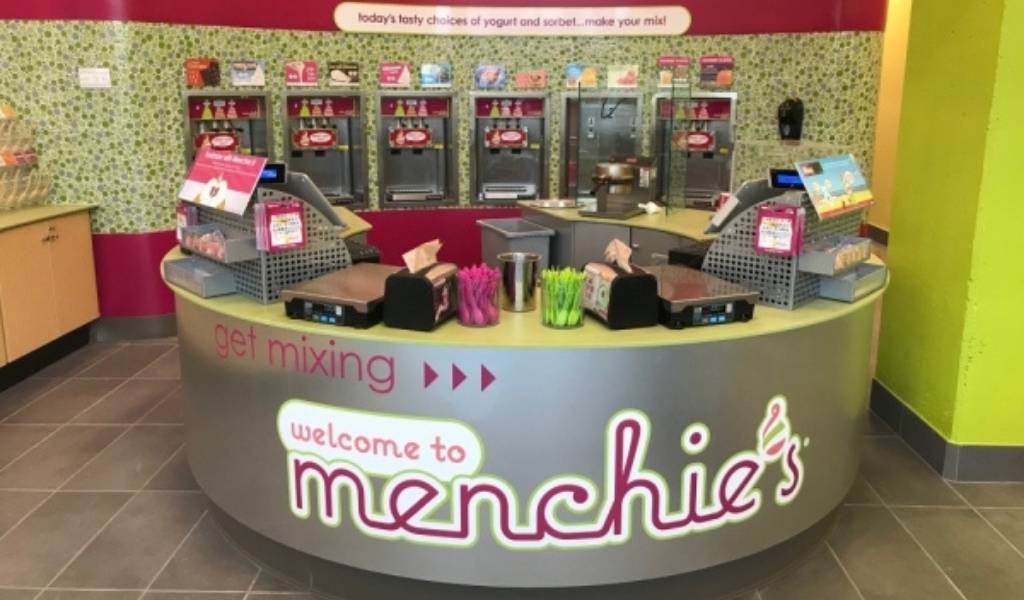 Menchie's counter inside a store