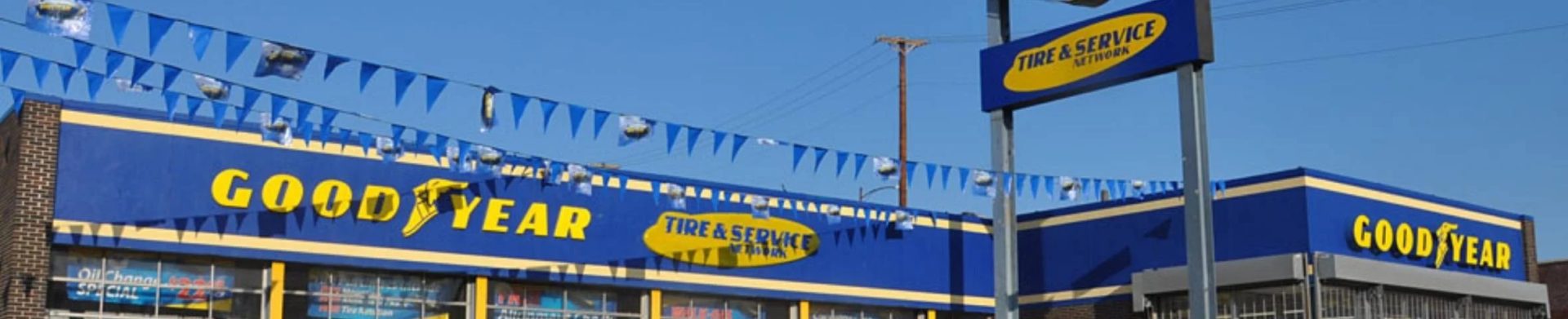 Goodyear storefront in the day