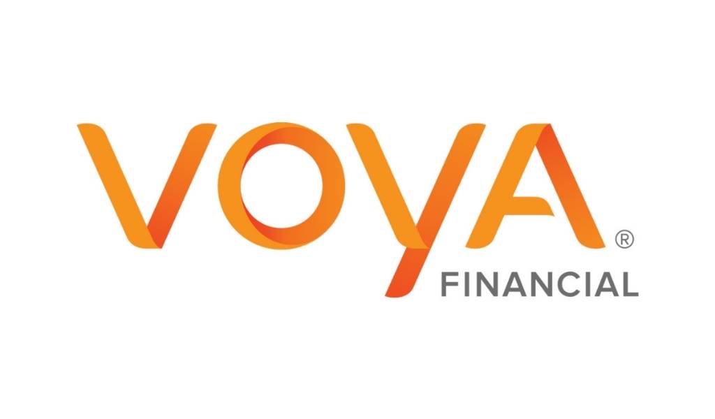 Voya logo in orange on white