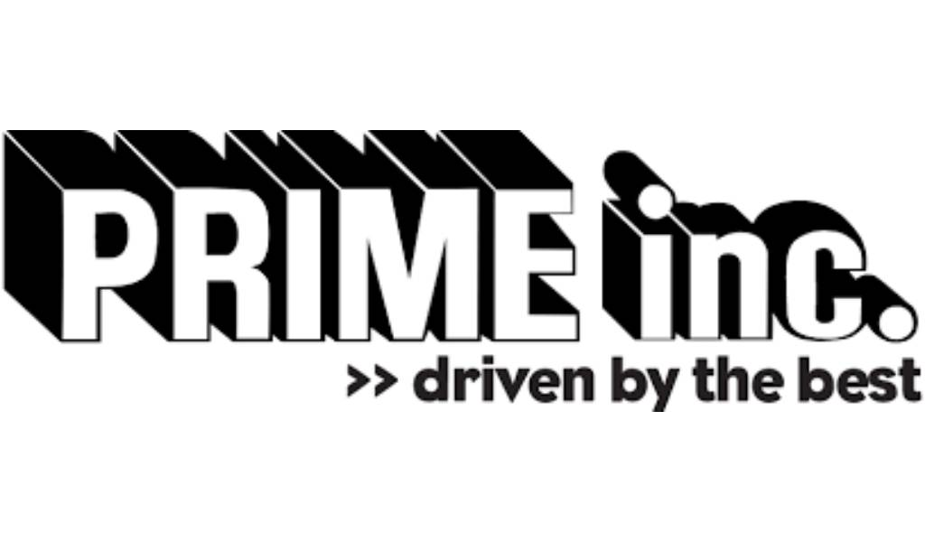 Prime inc logo in black and white