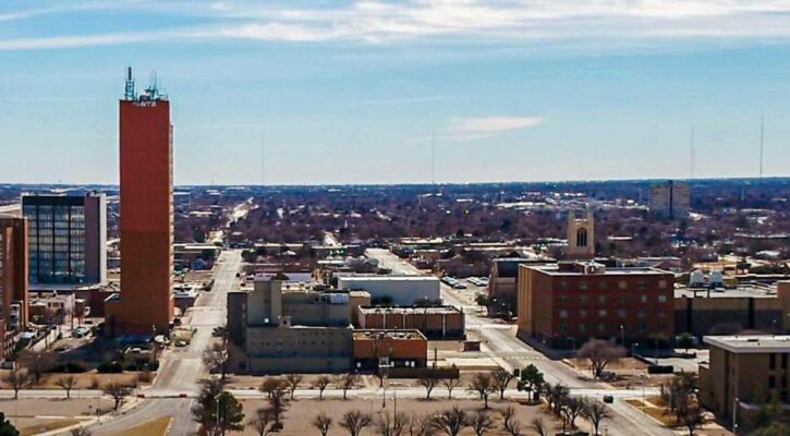 The view of downtown Lubbock, Texas
